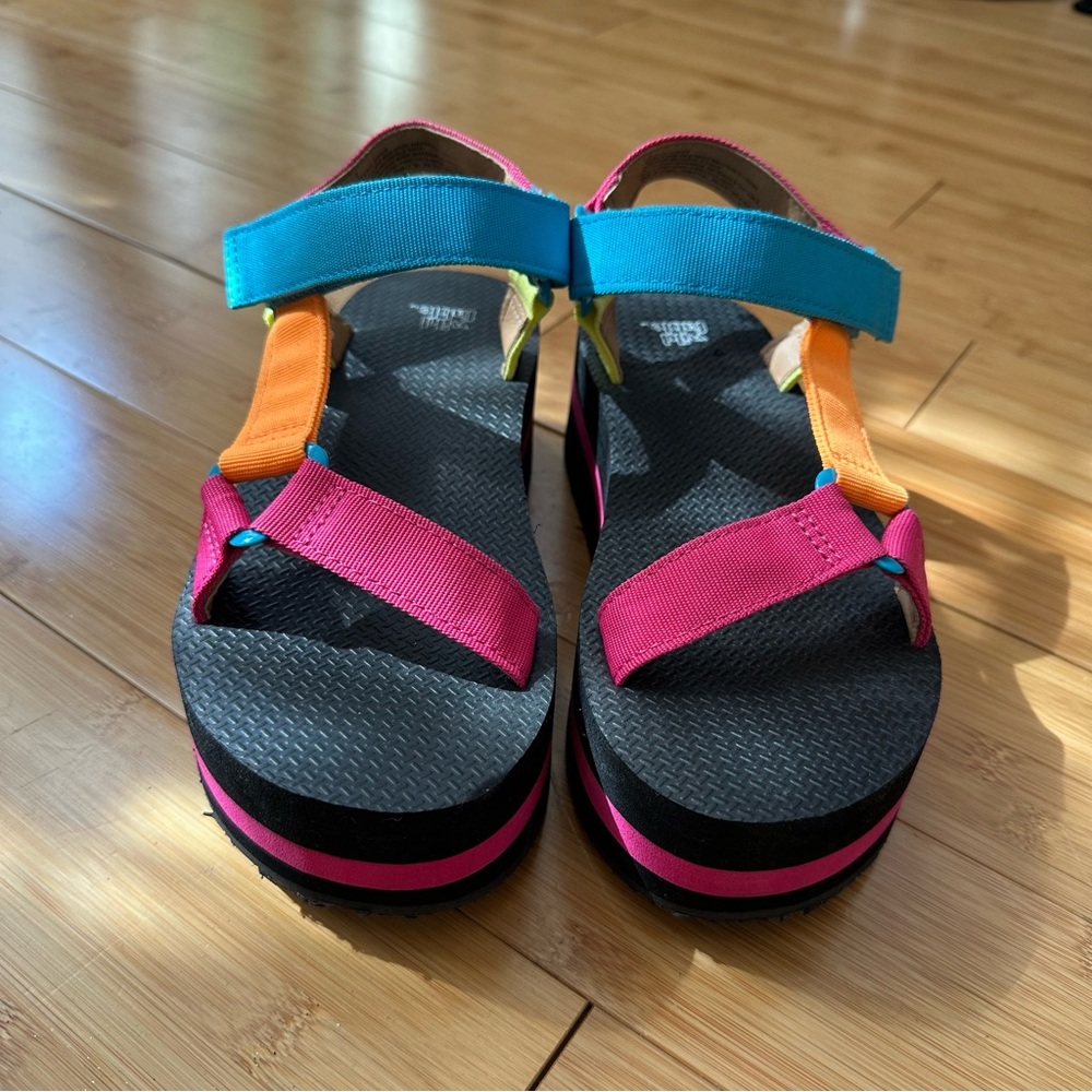 Women’s Multicolor Platform Sandals - Pink, Blue & Orange